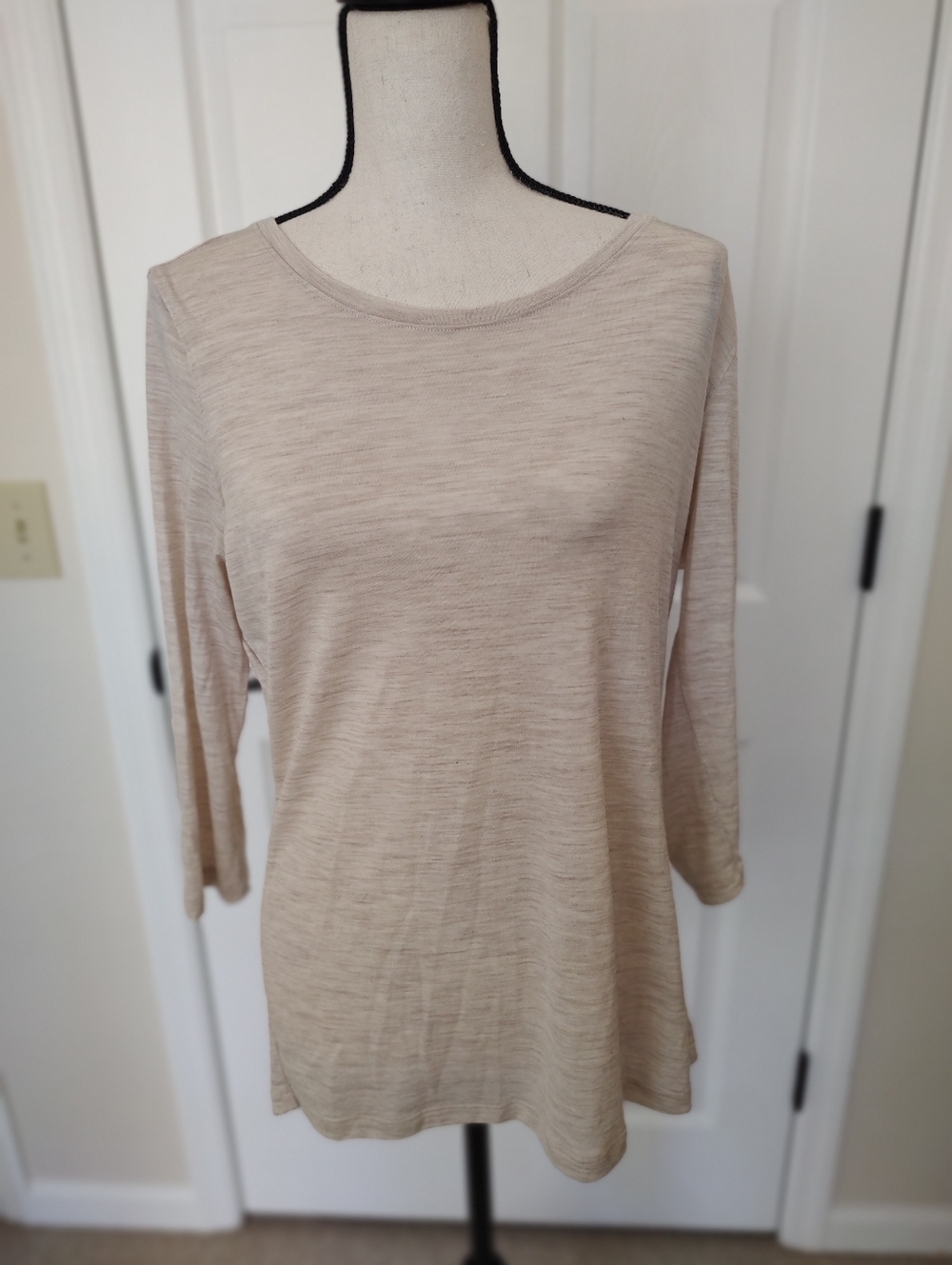 Woolx Women's Jenny Australian Merino Wool Tan Long Sleeve Base Layer M